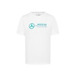 Mercedes AMG F1 2024 Herren T-Shirt mit großem Logo Weiß