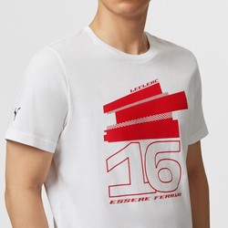 Herren T-shirt Leclerc Driver White Ferrari F1 man