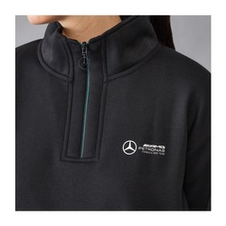 Mercedes AMG F1 2024 Damen entspannter Passform Sweatshirt mit 1/4-Reißverschluss