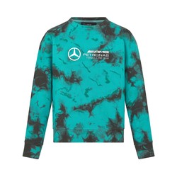 Mercedes AMG F1 2024 Herren Sweatshirt mit Rundhalsausschnitt Batikmuster