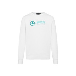 Mercedes AMG F1 2024 Herren Sweatshirt mit Rundhalsausschnitt Weiß