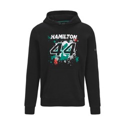 Mercedes AMG F1 Herren Kapuzensweatjacke Lewis 44 Schwarz