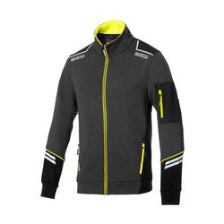 Sparco Herren Kapuzensweatjacke TECH Grau-Gelb