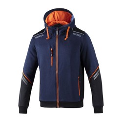 Sparco Herren Kapuzensweatjacke TECH Marineblau/Orange