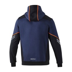 Sparco Herren Kapuzensweatjacke TECH Marineblau/Orange