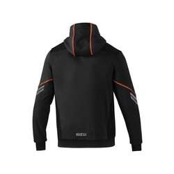 Sparco Herren Kapuzensweatjacke TECH Schwarz-Orange