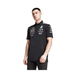 Mercedes AMG F1 2025 Herren Poloshirt Team Schwarz