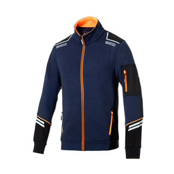 Sparco Herren Kapuzensweatjacke TECH Blau-Orange