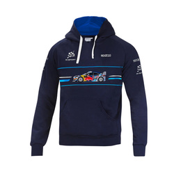 Sparco M-Sport Herren Kapuzensweatjacke Rally Car Dunkelblau