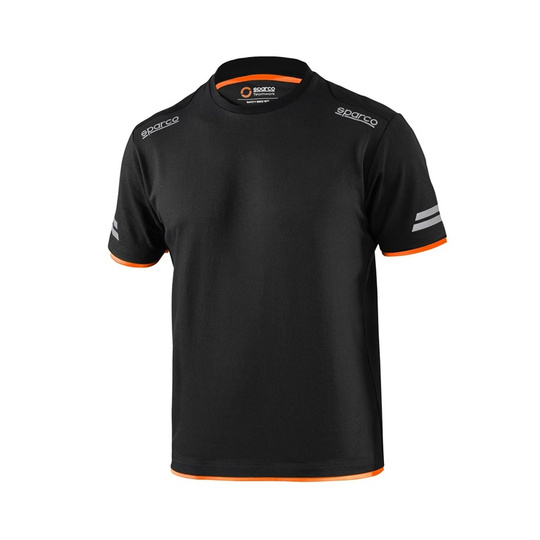 Sparco Herren T-shirt TECH Schwarz-Orange