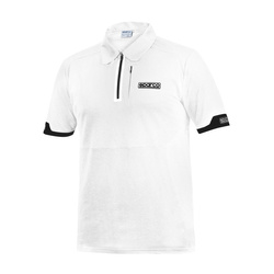 Sparco Herren Polohemd Zip MY22 Weiß