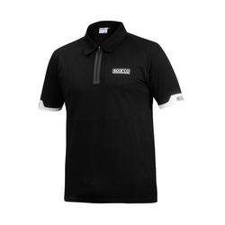 Sparco Herren Polohemd Zip MY22 Schwarz