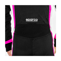 Sparco Kinder Kartoverall KERB MY20 Schwarz/Rosa (mit CIK FIA)